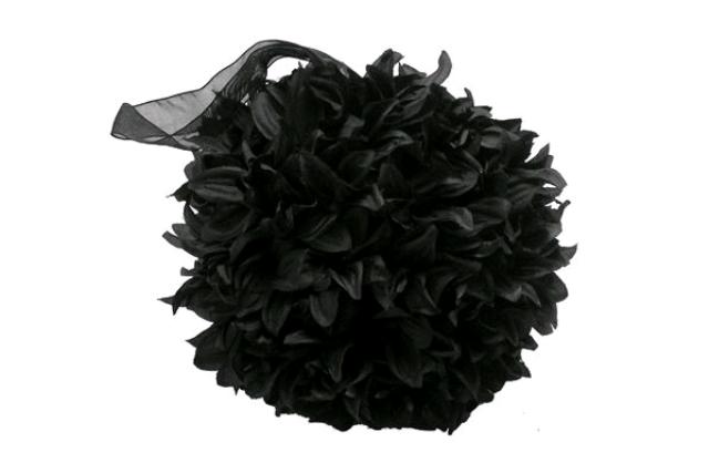 Floral Ball, 16" Fluffy Black