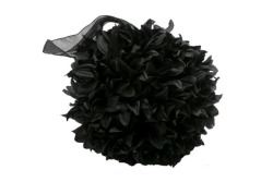 Floral Ball, 16" Fluffy Black