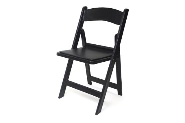 Chair, Folding Black Resin