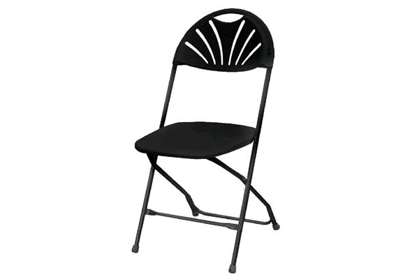 Chair, Folding Black, Fan-Back