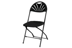Chair, Folding Black, Fan-Back