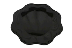 Charger Plate, 13" Oct Black Baroque