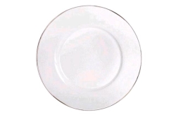 Charger Plate, 13" Clear W/ Platinum Rim