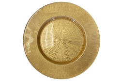 Charger Plate, 13" Glass Gold Burst