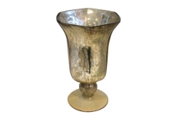 VASE, GOLD MERCURY HEX 6"x8"